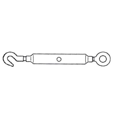 Hook and eye pipe turnbuckle